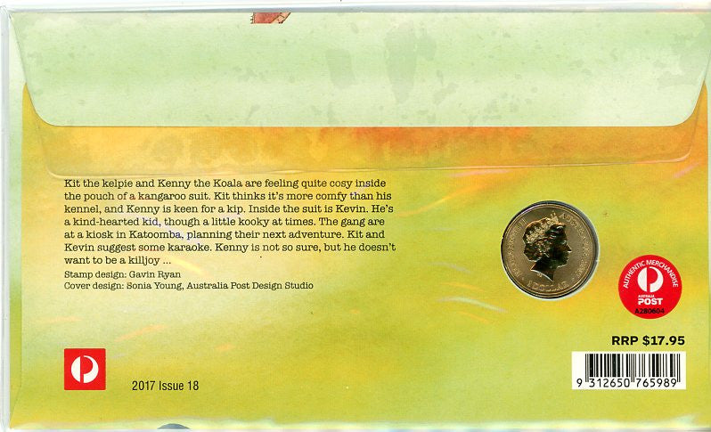 2017 $1 Fair Dinkum Aussie Alphabet K Coin & Stamp Cover PNC
