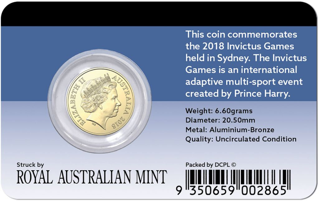 2018 Invictus Games $2 Coin in card