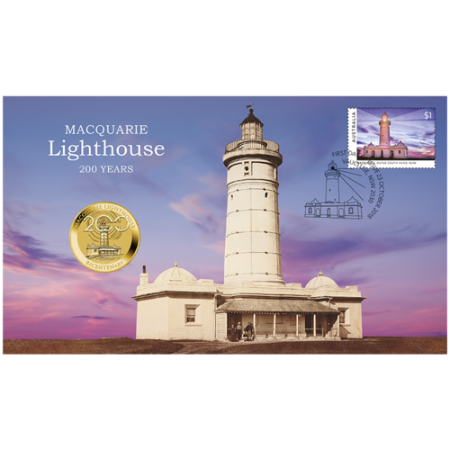 2018 $1 MACQUARIE LIGHTHOUSE BICENTENARY COIN & STAMP COVER PNC