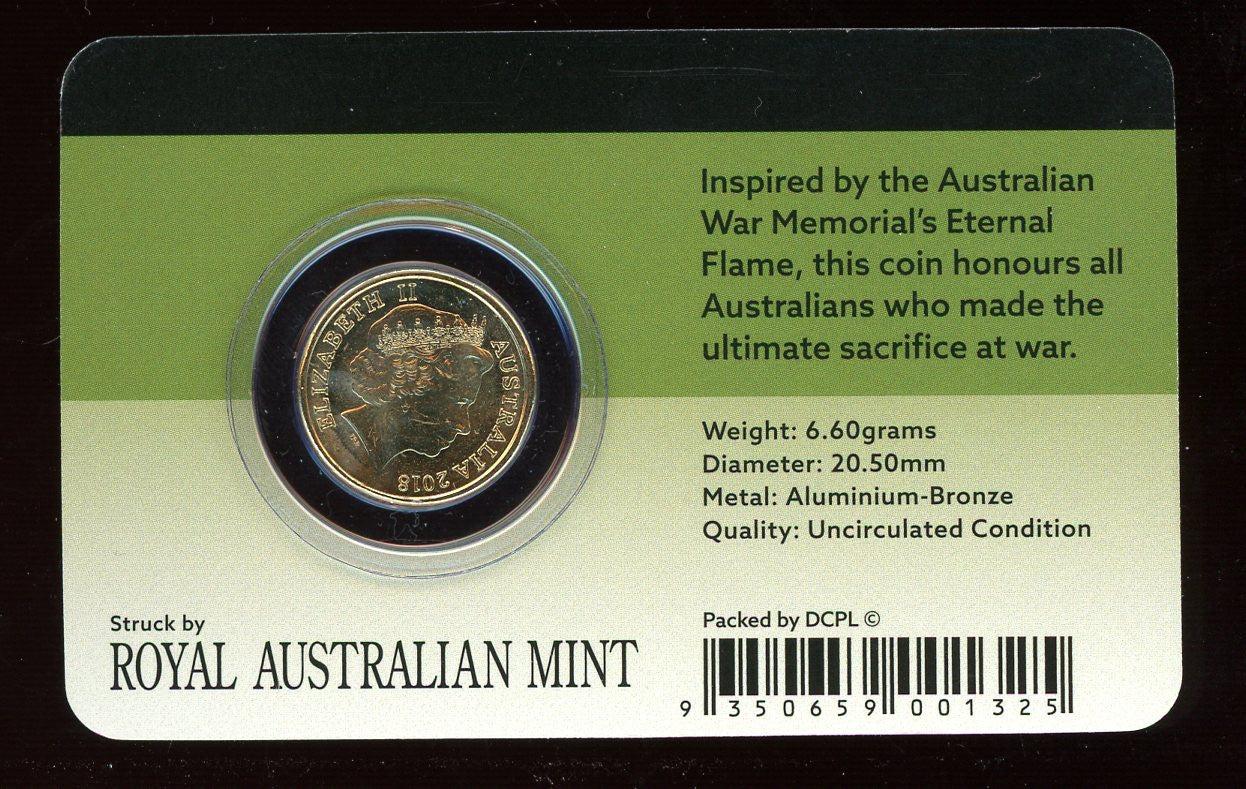 2018 Eternal Flame $2 Coin in card