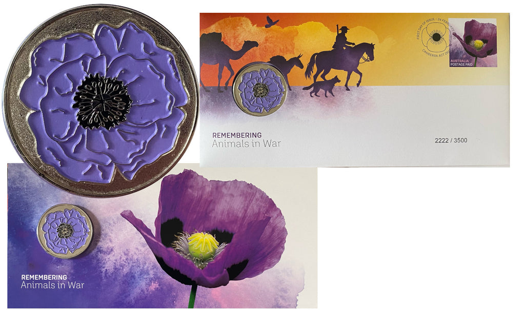 2020 Remembering Animals in War PMC - Purple Poppy Medallion - 1759