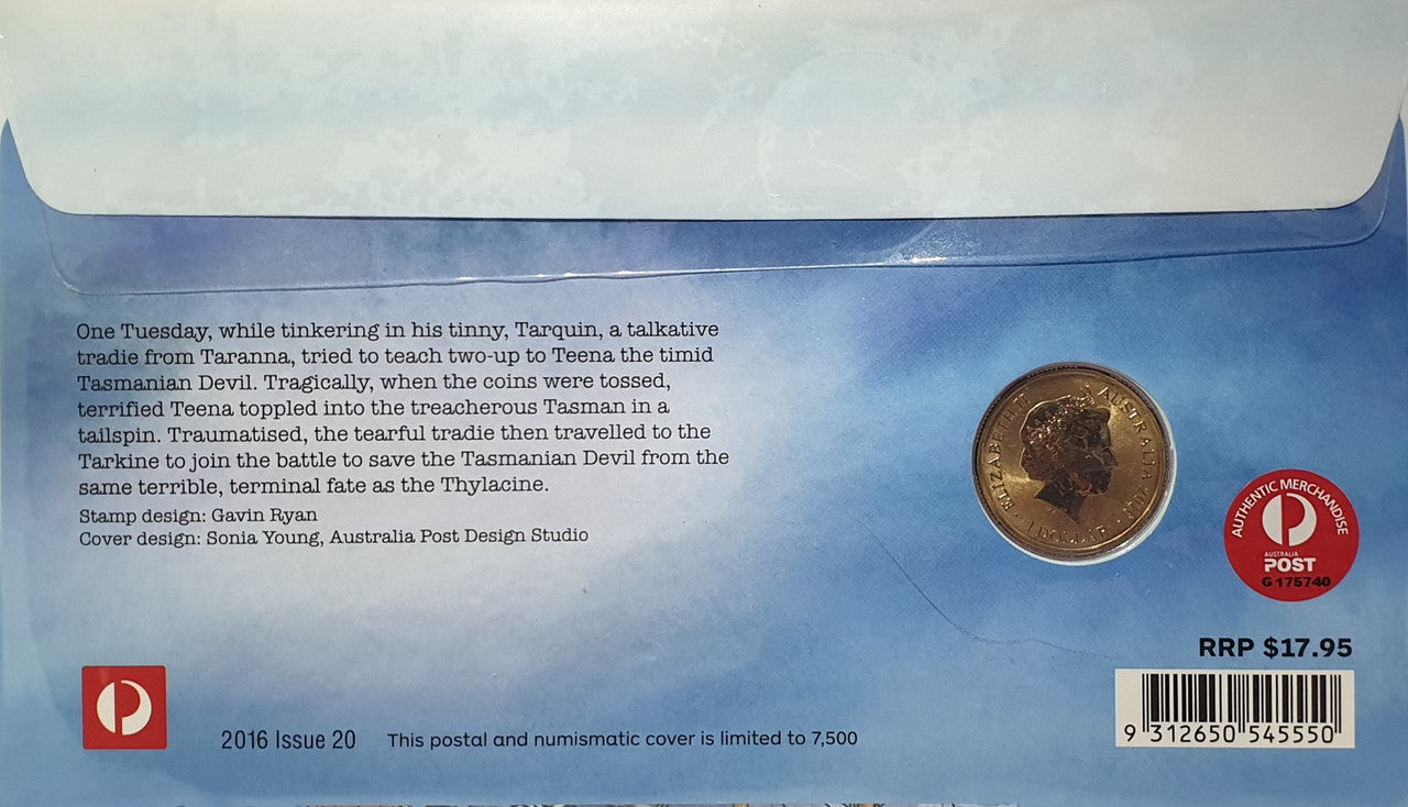 2016 $1 Fair Dinkum Aussie Alphabet 'T' Coin & Stamp Cover PNC