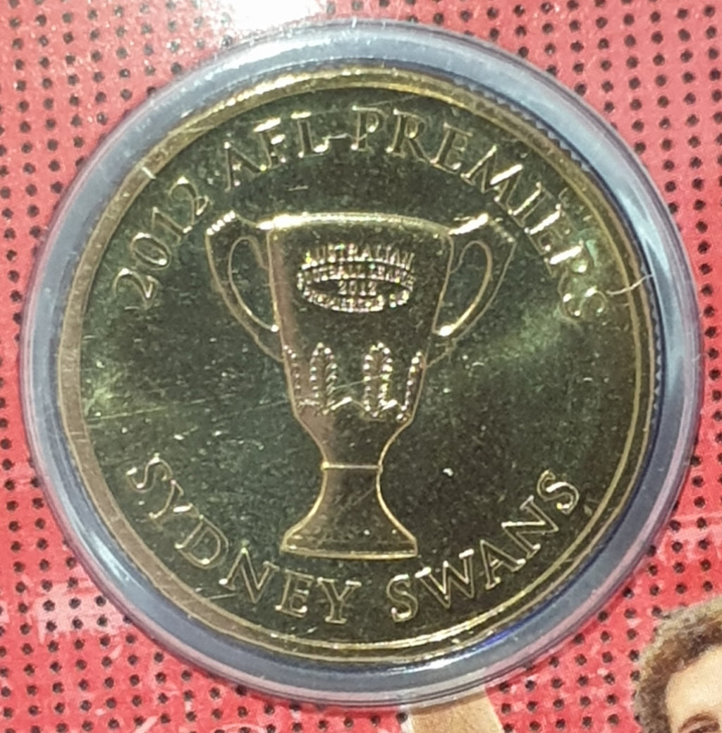 2012 $1 AFL Premiers - Sydney Swans Uncirculated Coin in Card