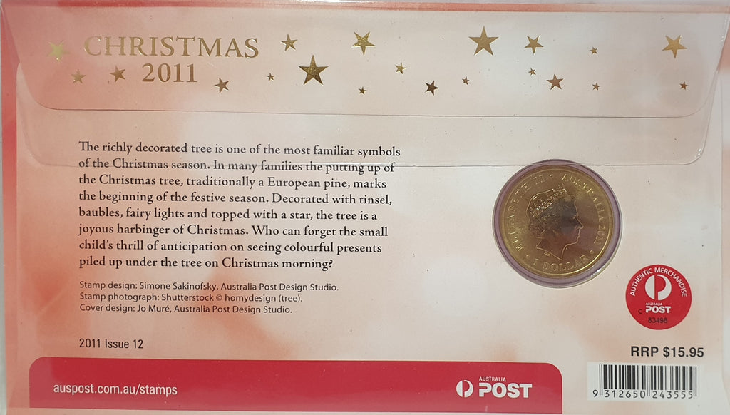 2011 $1 Christmas Coin & Stamp Cover PNC