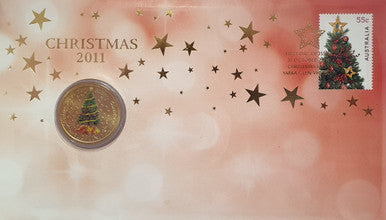 2011 $1 Christmas Coin & Stamp Cover PNC