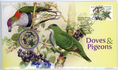 2021 Stamp and Coin Cover PNC - Superb Fruit-Dove - Doves and Pigeons