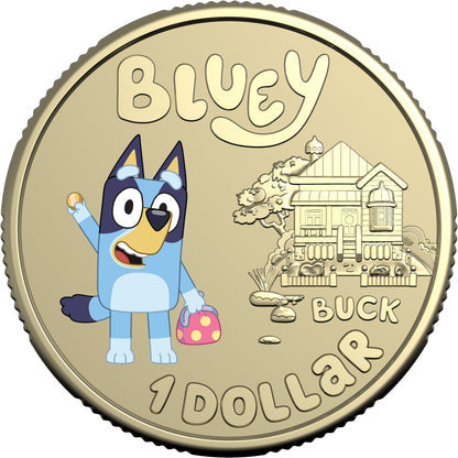 2024 $1 Bluey Dollarbucks - Bluey Coloured Uncirculated Coin