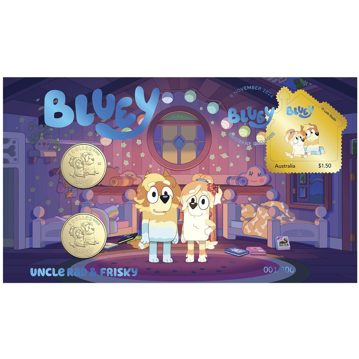 2024 Australia Post Impressions, Bluey PNC – UNCLE RAD and FRISKY