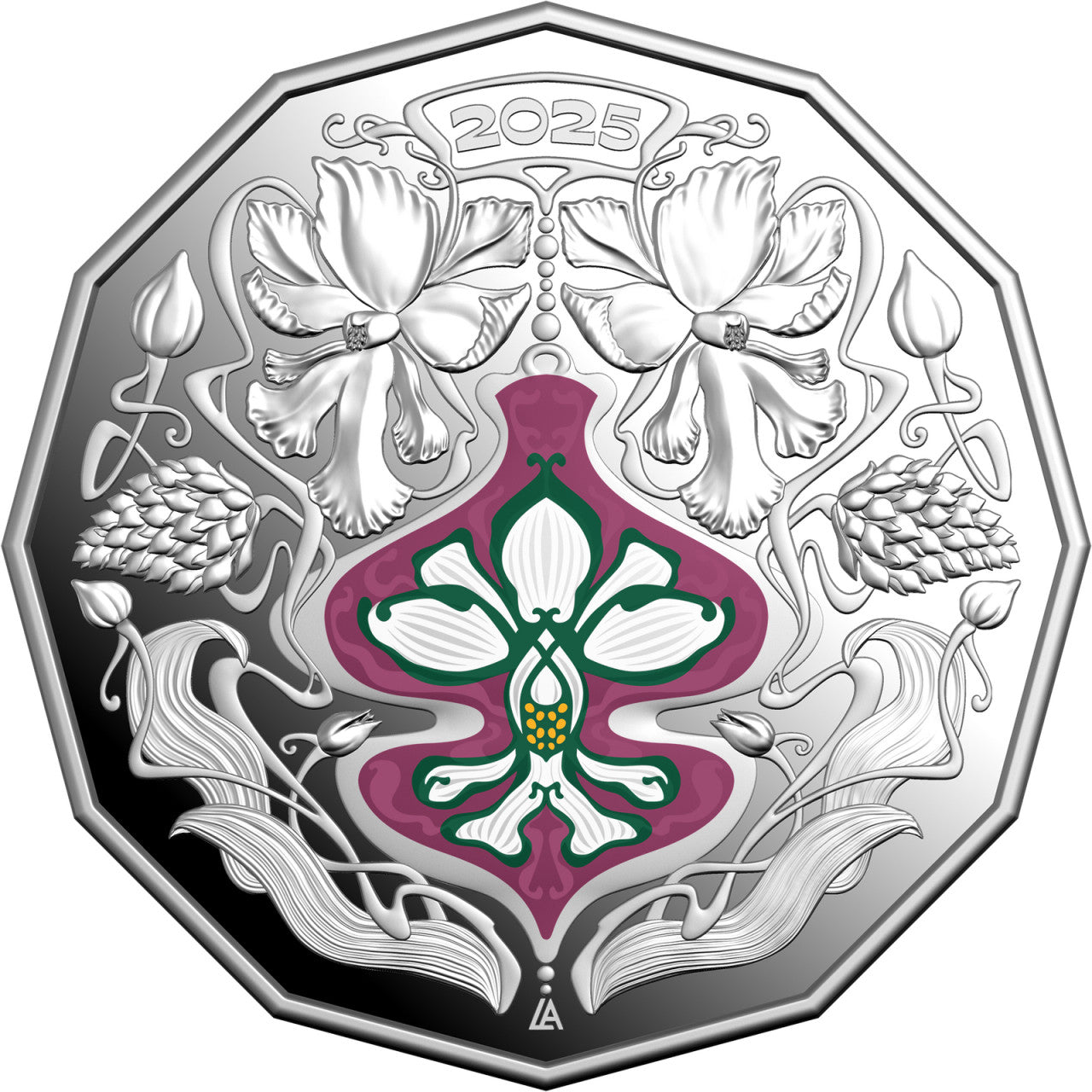 2025 Christmas Festive Florals Silver Proof Coin