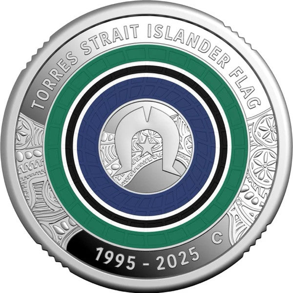 2025 30th Anniversary of the Torres Strait Islander Flag - $2 'C' Mintmark Coloured Fine Silver Proof Coin