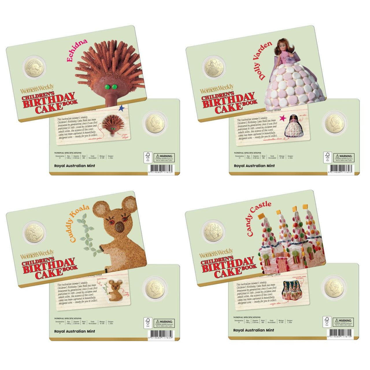 2025 $1 AWW Birthday Cake book - Carded Coin