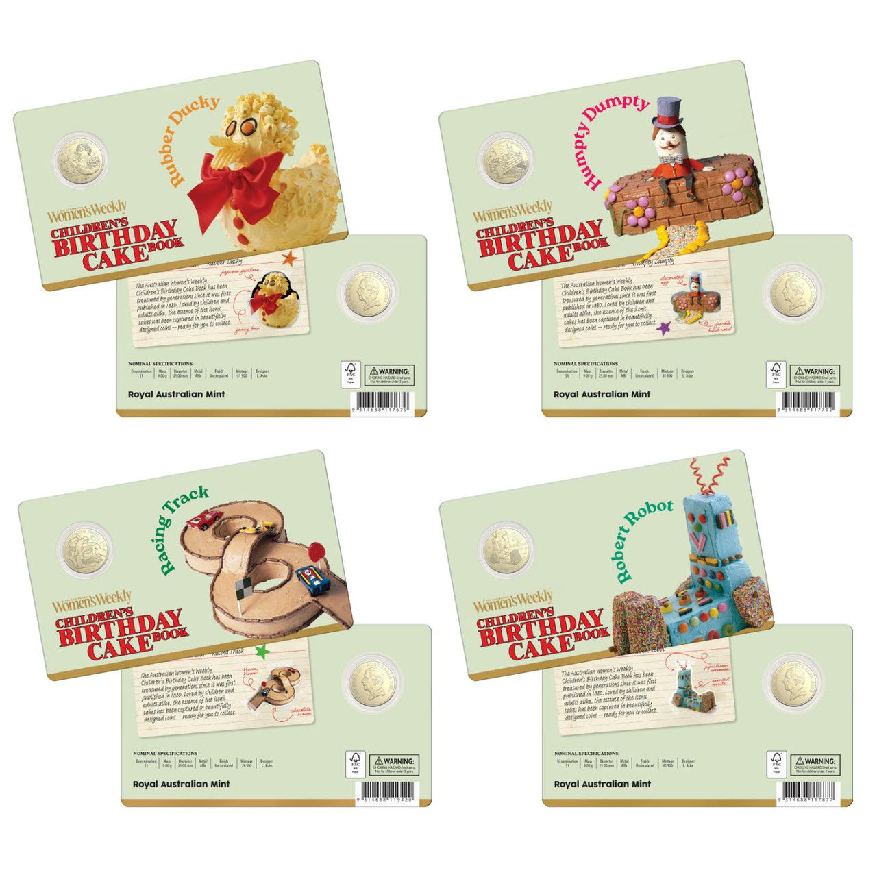 2025 $1 AWW Birthday Cake book - Carded Coin