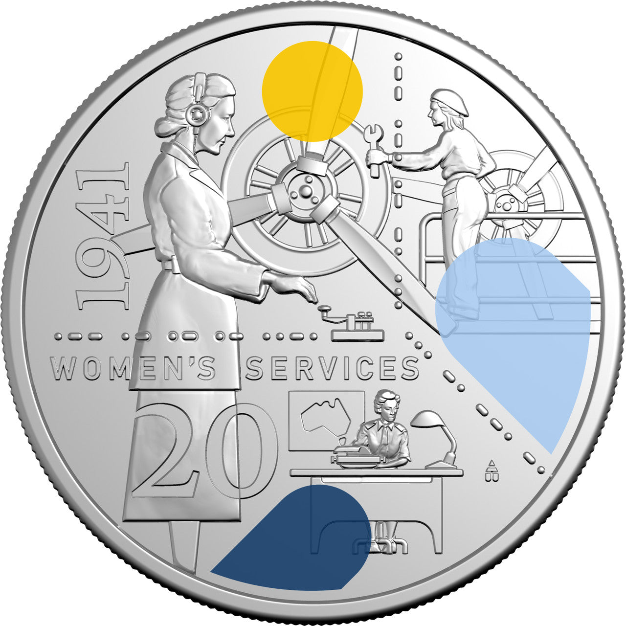 2026 1941: Service Amid Strife – Women's Services 20 Cent Coloured Uncirculated Coin