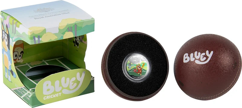 2027 Bluey Cricket $1 Coloured Silver Proof Coin