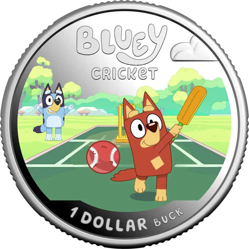 2027 Bluey Cricket $1 Coloured Silver Proof Coin