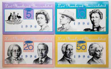 1995 & 1996 Australia Deluxe Set of 3 & 4 NPA Banknote Folders