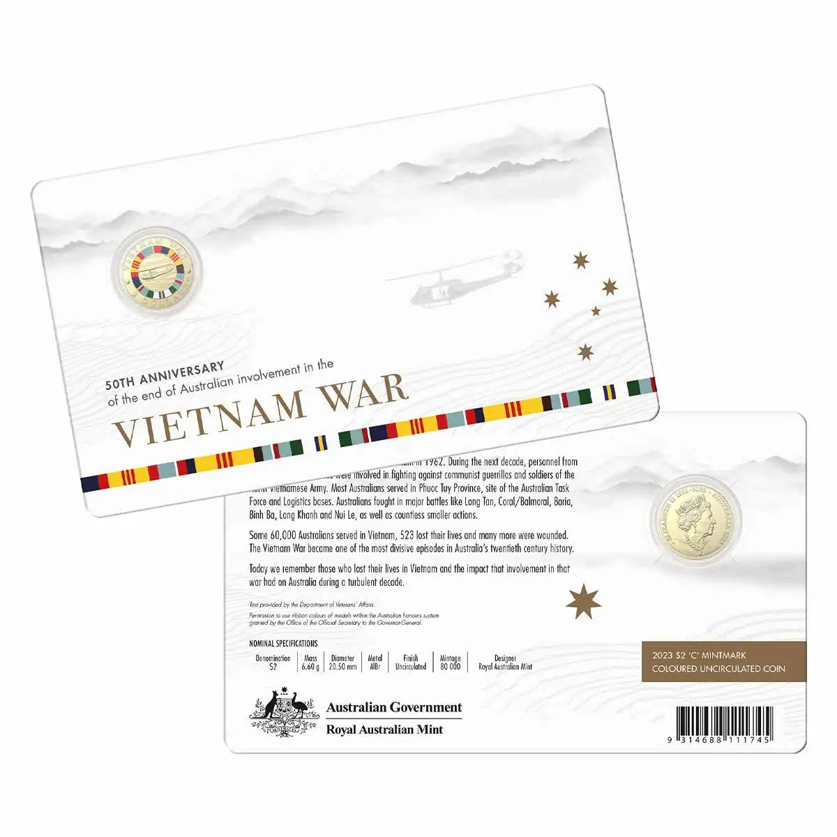 2023 $2 Coin - 50th Anniversary End of Vietnam War