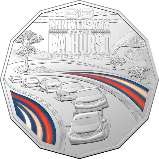 2023 Bathurst 1000 - 60th Anniversary 50 cents Colour Uncirculated Coin