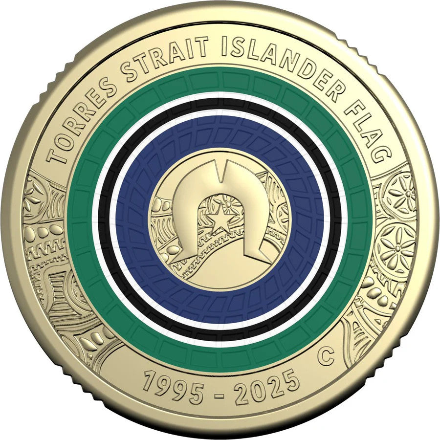 2025 30th Anniversary of the Torres Strait Islander Flag - $2 'C' Mintmark Coloured Uncirculated Coin