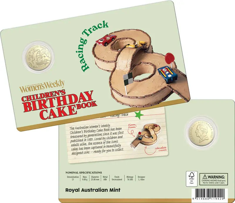 2025 $1 AWW Birthday Cake book - Carded Coin