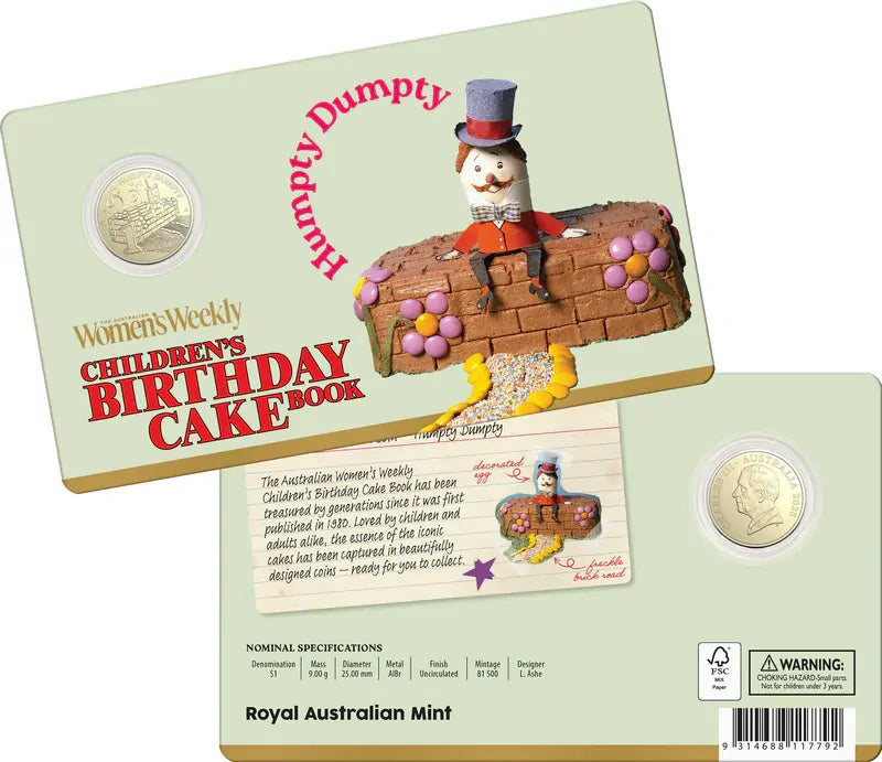 2025 $1 AWW Birthday Cake book - Carded Coin