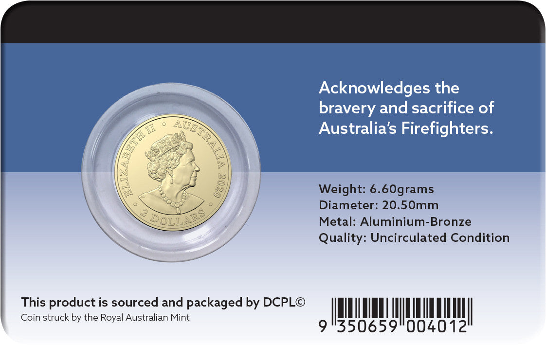 2020 Australia's Firefighters $2 Coin in card
