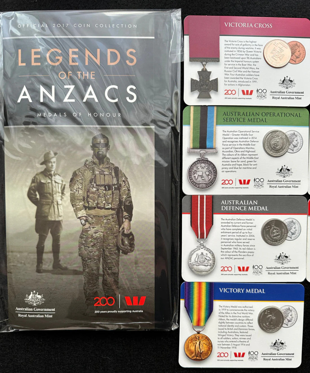 2017 Legends of ANZAC 14 Coin set