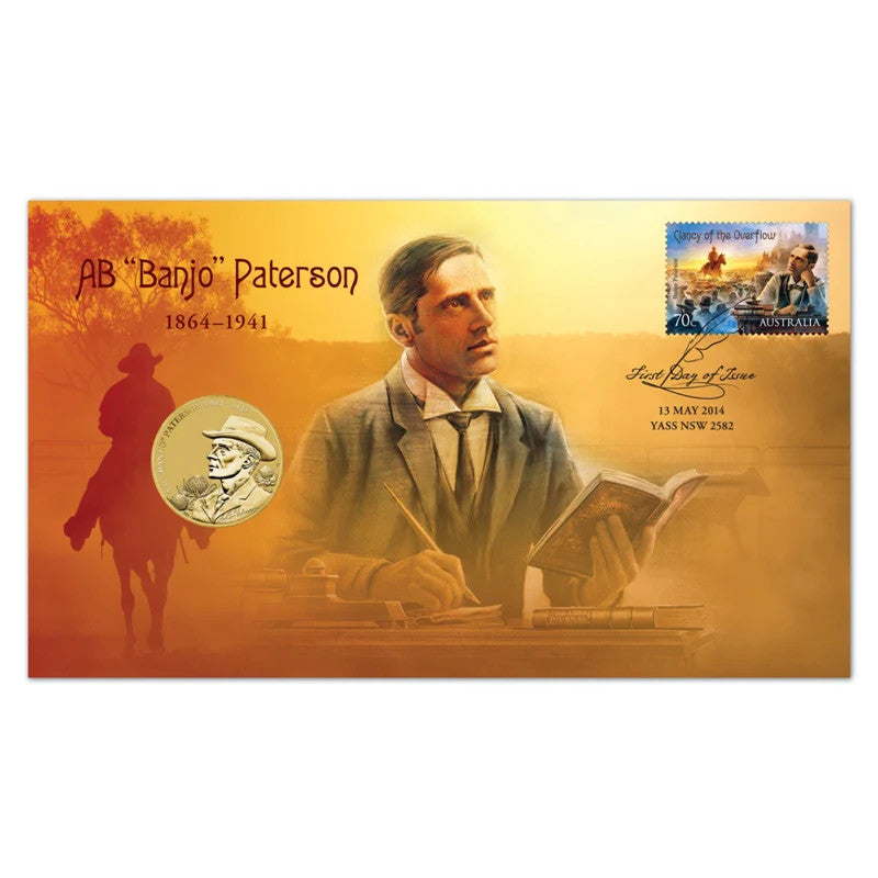 2014 PERTH MINT PNC - 150TH ANNIVERSARY OF A.B. "BANJO" PATERSON