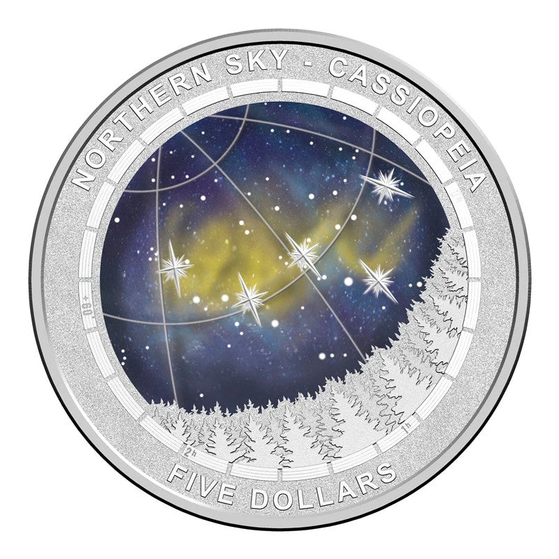 2016 $5 Northern Sky - Cassiopeia Silver Proof Coin