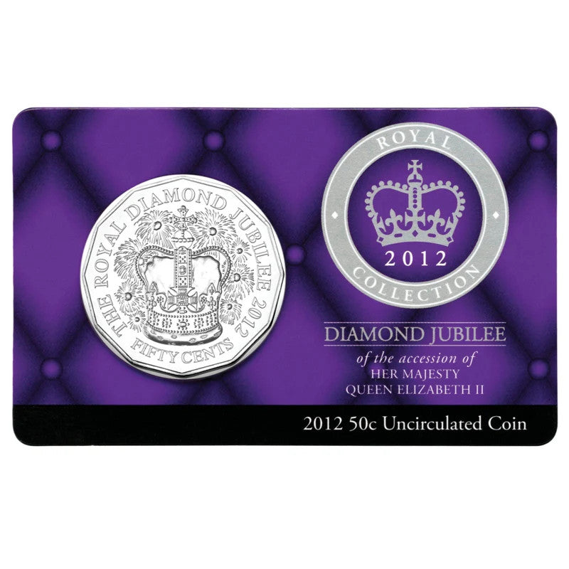 2012 Queen Elizabeth II Diamond Jubilee 50 Cent coin in card