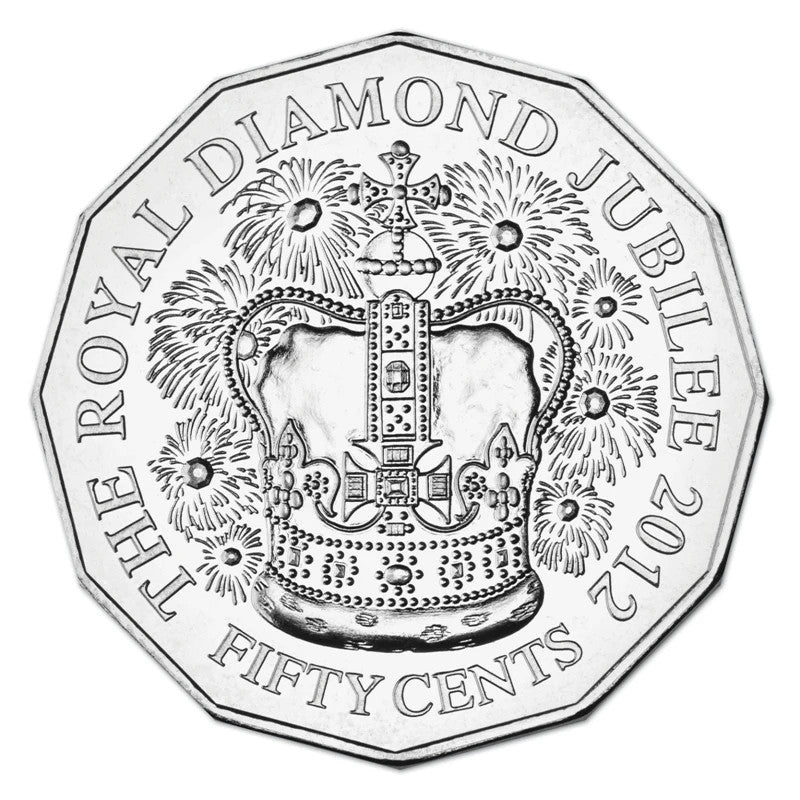 2012 Queen Elizabeth II Diamond Jubilee 50 Cent coin in card