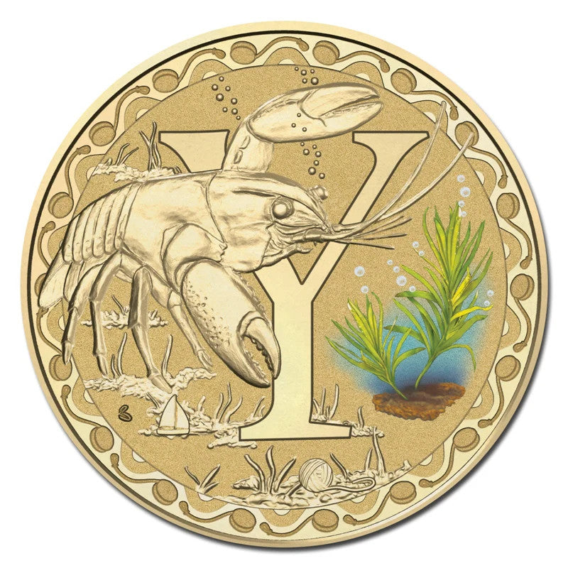 2015 $1 Coloured Frosted Uncirculated Coin Letter "Y"