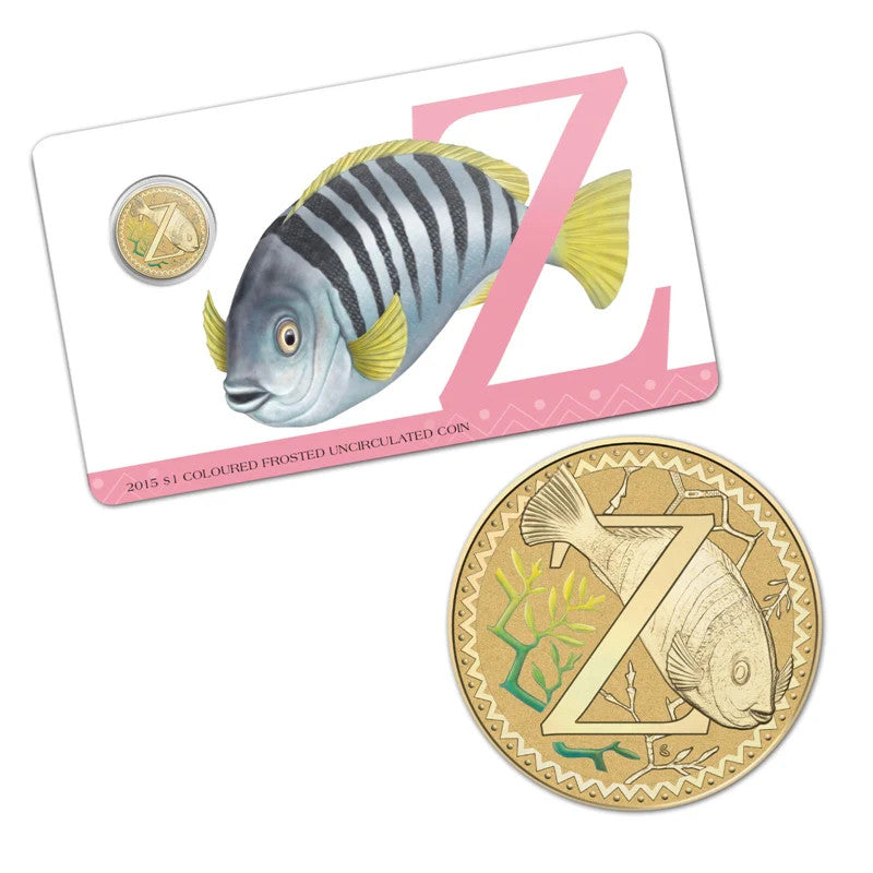 2015 $1 Coloured Frosted Uncirculated Coin Letter "Z"