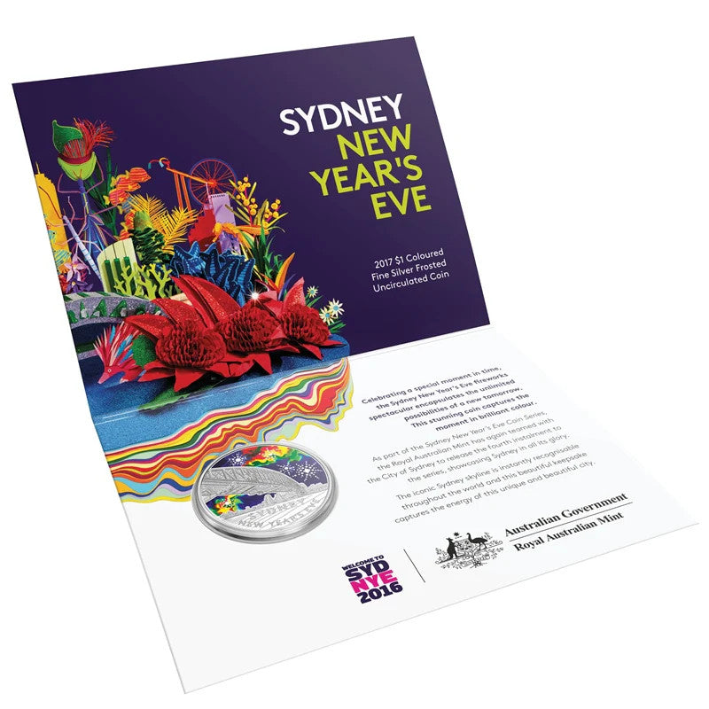 2017 $1 Sydney New Year's Eve 1/2 oz Silver Coin