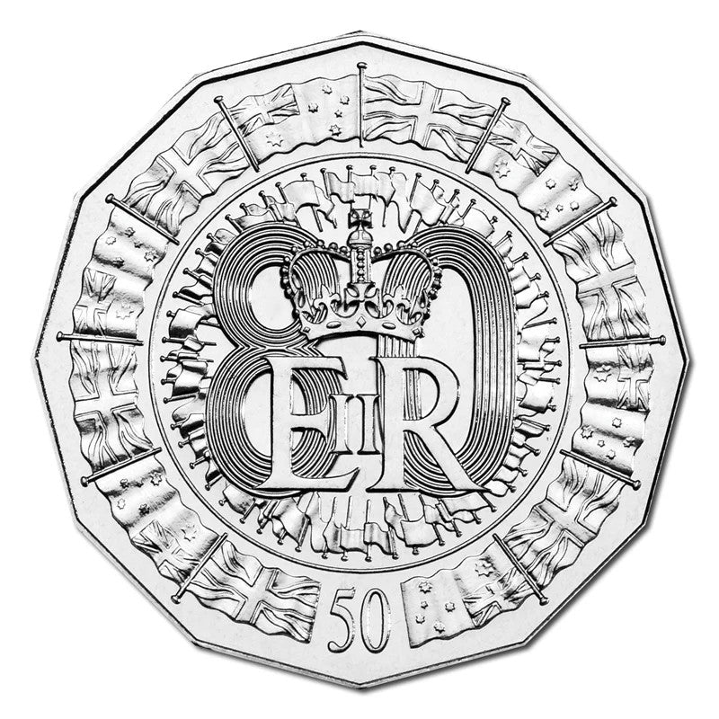 2006 Queen Elizabeth 80th Birthday 50 Cent coin in card