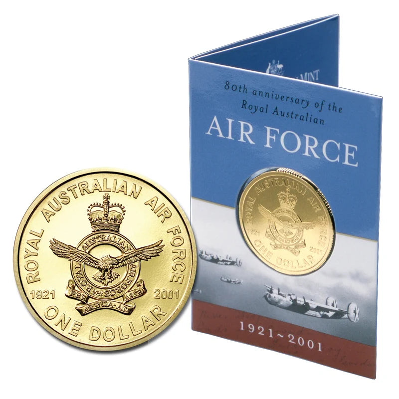 2001 80th Anniversary of Australian Air Force $1 coin in card