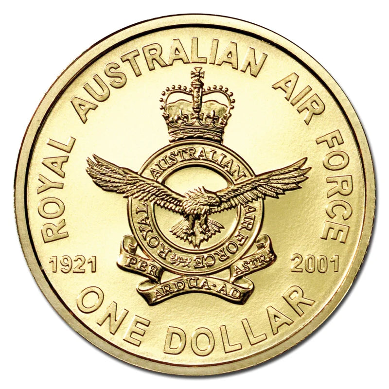 2001 80th Anniversary of Australian Air Force $1 coin in card