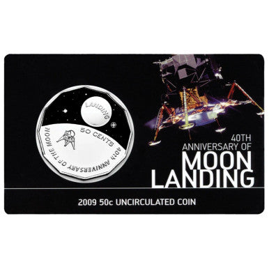 2009 40th Anniversary of Moon Landing 50 Cent coin in card