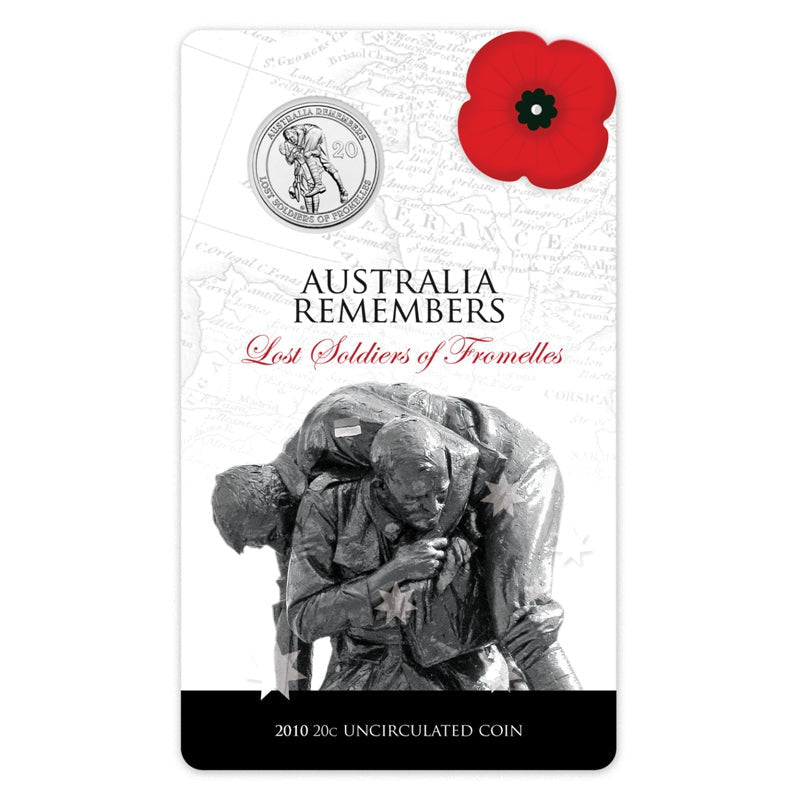 2010 20 Cents Soldiers Of Fromelles Carded UNC