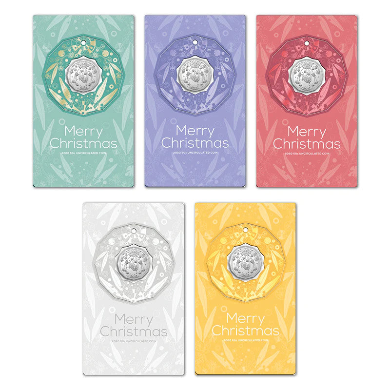 2020 Merry Christmas - 50c Coloured Uncirculated Coin