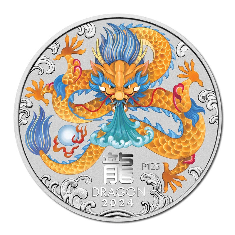 2024 Melbourne Money Expo Year Of The Dragon 1/4oz Silver Coloured Coin