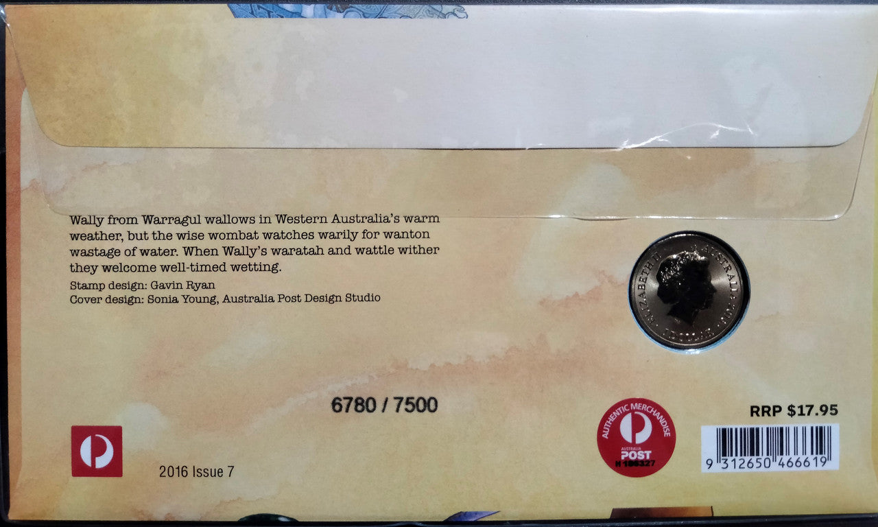 2016 $1 Fair Dinkum Aussie Alphabet W Coin & Stamp Cover PNC