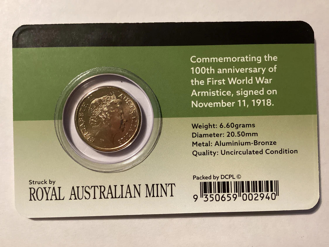 2018 Armistice $2 Coin in card