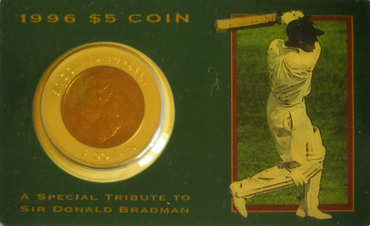 1996 Sir Donald Bradman $5 Bimetal Uncirculated Coin