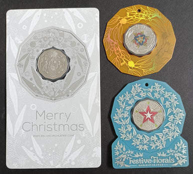 Christmas Decoration - 50 cents Coin x 3 Coins
