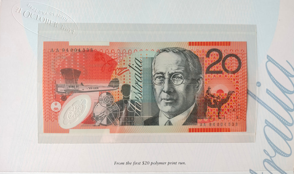 1994 NPA folder $20 - First Day of Issue Embossed 2 Notes