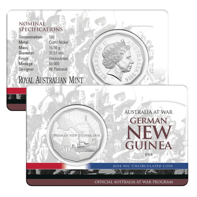 2014 Fifty Cent Australia at War - German New Guinea (50c) Uncirculated Australian Decimal Coin