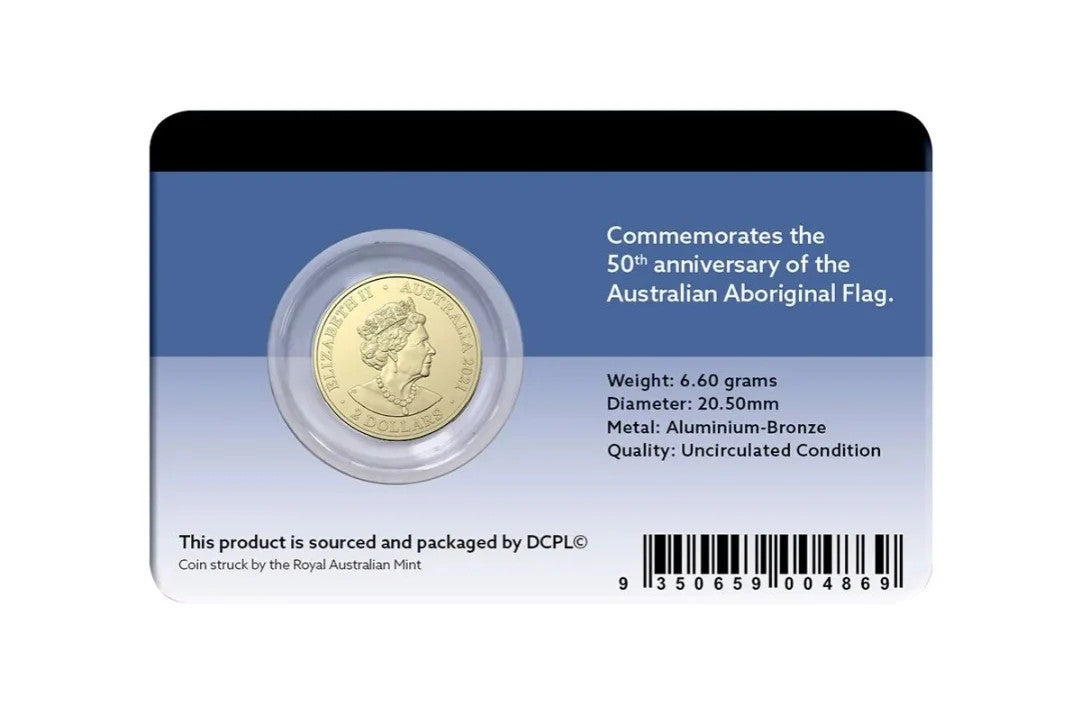 2021 Aboriginal Flag $2 Coin in card