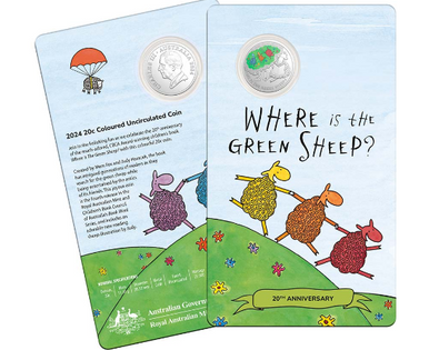 2024 20c Where Is The Green Sheep Coloured Uncirculated Coin