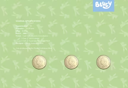 2024 Australia Post Impressions, Bluey 3-Coin PNC